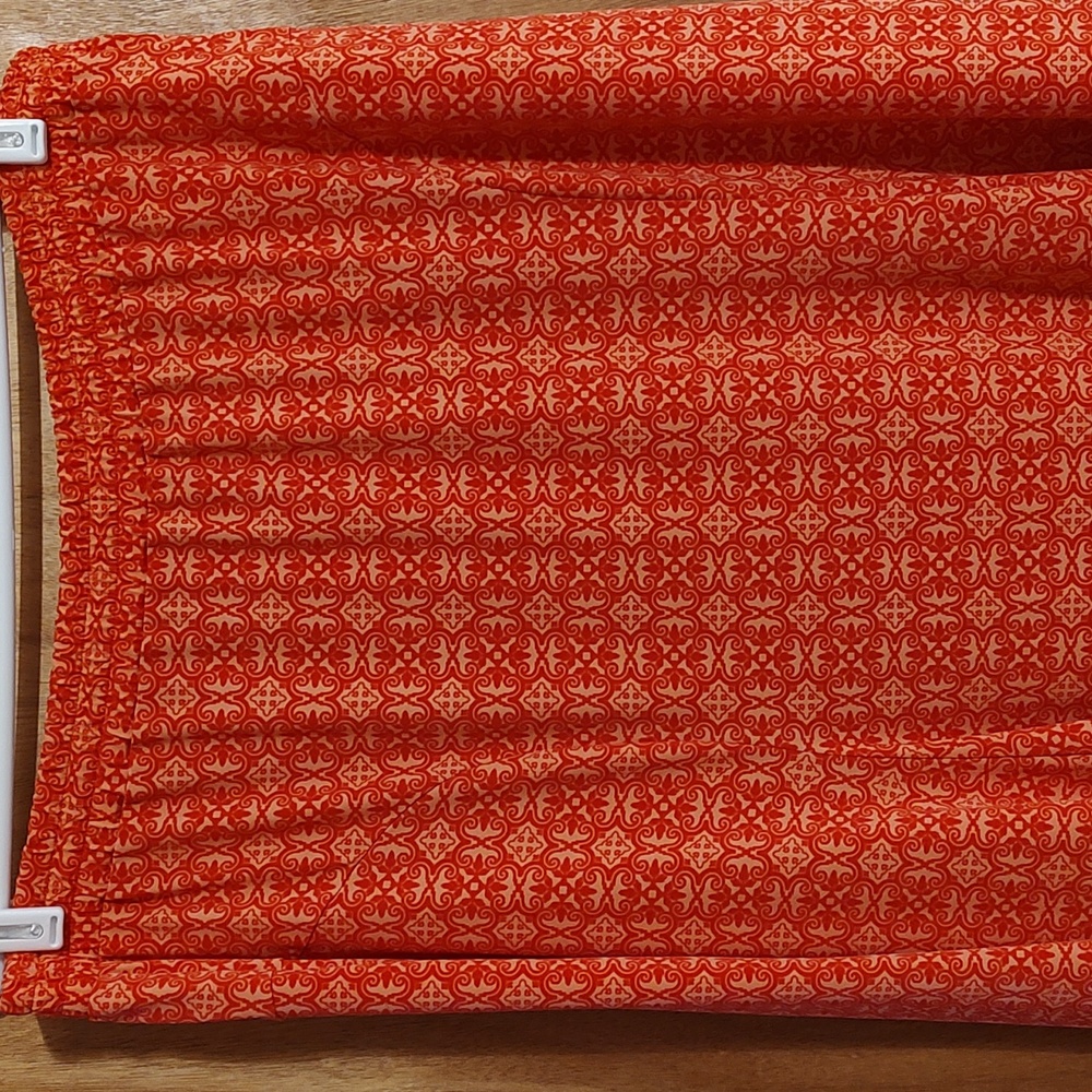 Cato Woman Swingy Pull-On Midi Skirt Coral & Orange Stretch Flare Size 18/20W - Picture 2 of 10
